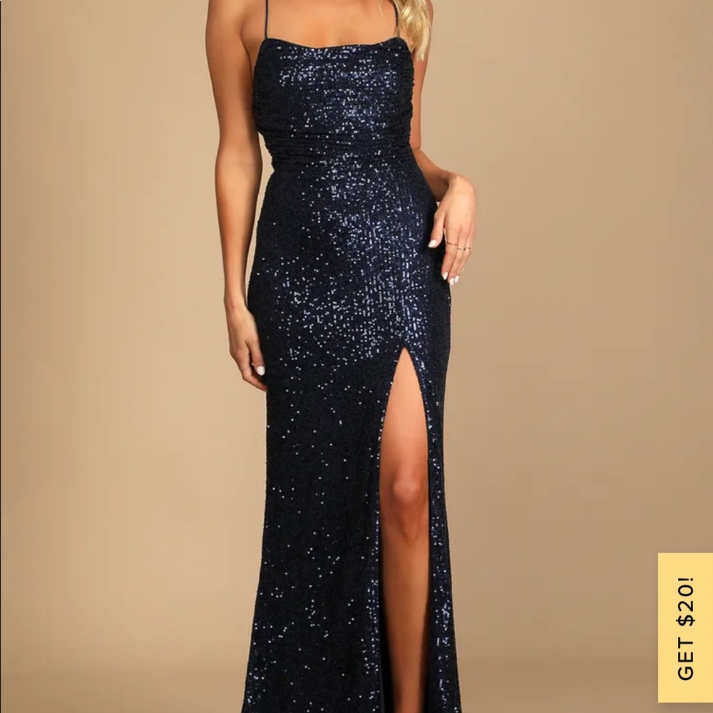 Navy blue sequin dress
